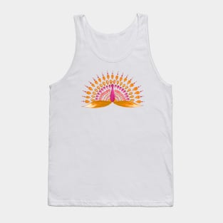 Orange mandala peacock Tank Top